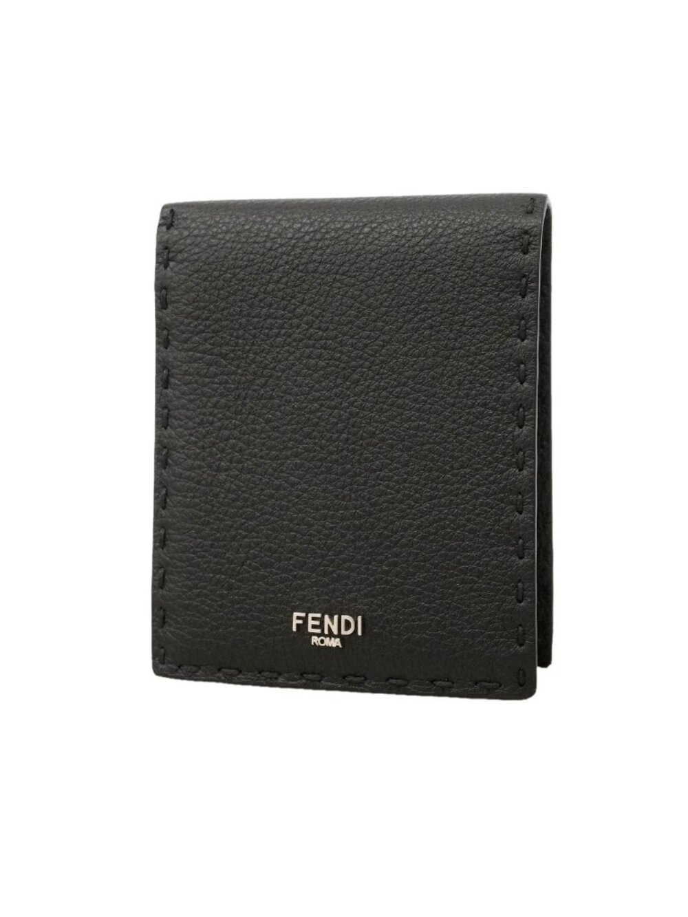 Fendi Wallet Leather Black Silver